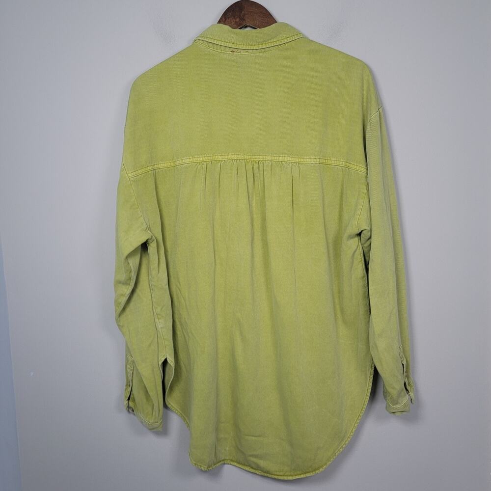 Pilcro Womens XL Boyfriend Button Down Shirt Long Sleeve Green Casual - Picture 2 of 11